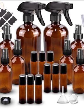 Glass Spray Bottles Set - Brown Kraft Box